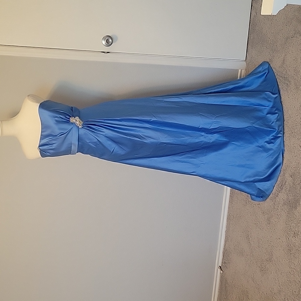 Elegant Blue Strapless Gown by Impression Bridal - Size 14